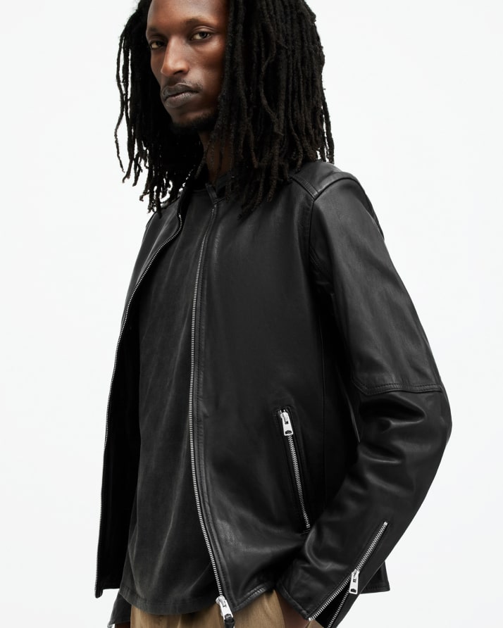 Men's Cora Leather Jacket - Side View